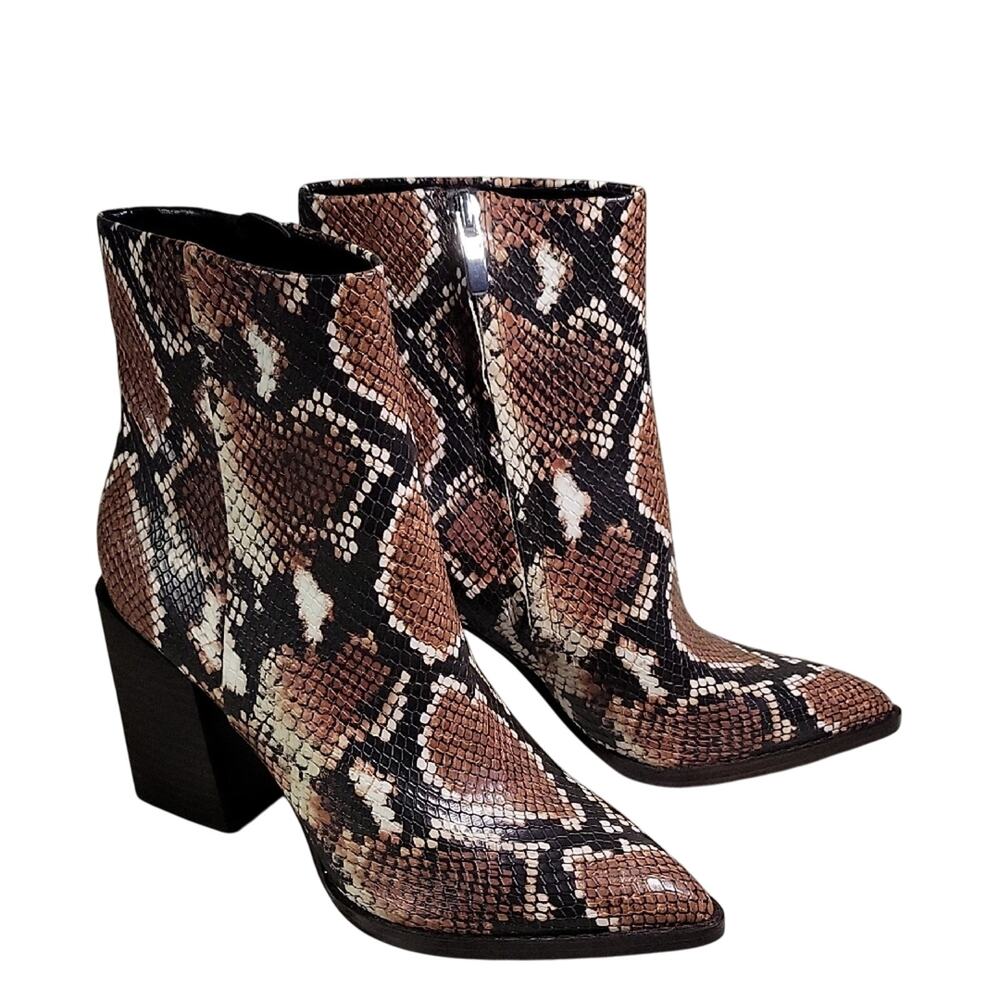 Nine West Bryson 3 Block Heel Snakeskin Print Womens Size 5 NEW